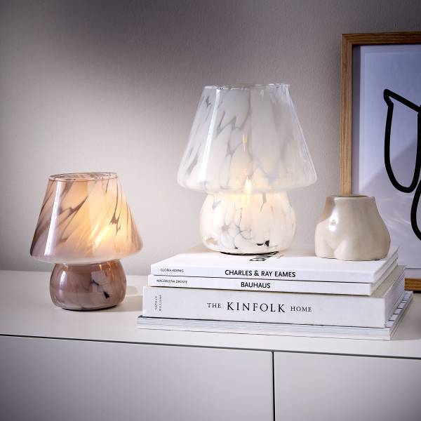 LED-Leuchte MISS MARBLE - Farbglas - Weiß - Beige - Höhe: 17 cm - Image 3