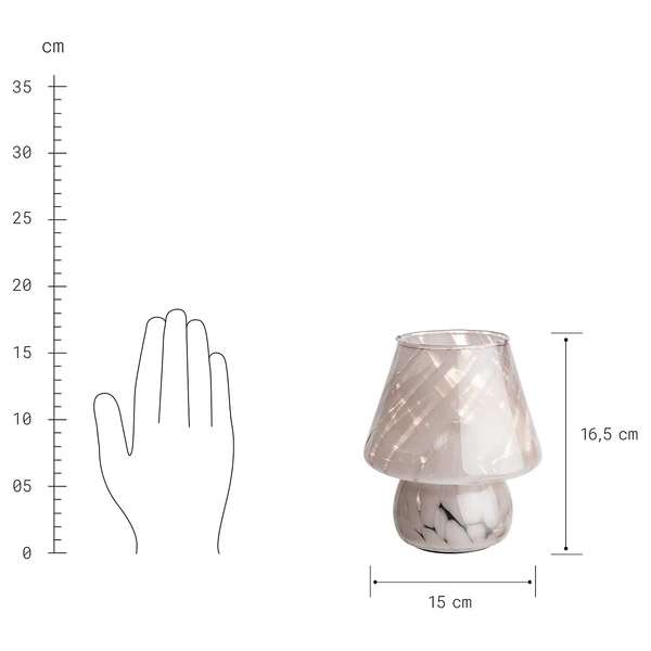 LED-Leuchte MISS MARBLE - Farbglas - Weiß - Beige - Höhe: 17 cm - Image 7