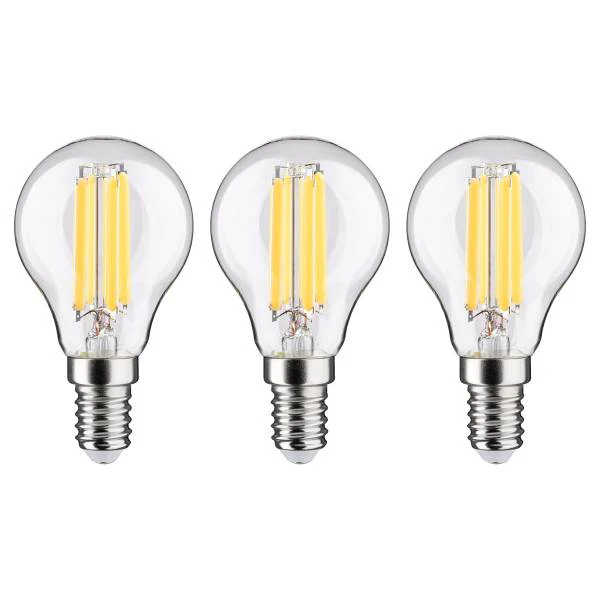 LED-Leuchtmittel Eco-Line Tropfen - Klarglas - Transparent - 3er Set - Warmweiß - Image 2