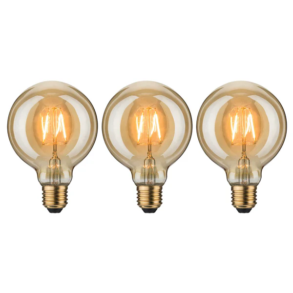 LED-Leuchtmittel Jester (3er-Set) - Klarglas / Metall - 3-flammig