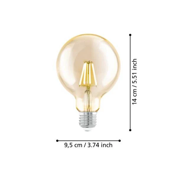 LED-Leuchtmittel Sieres Globe - Farbglas - Bernstein - Durchmesser: 10 cm - Image 5