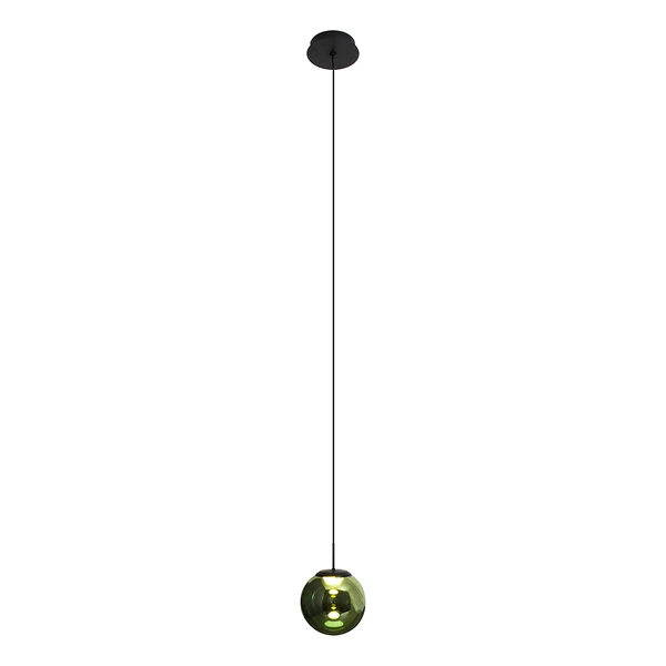 LED-Pendelleuchte Altair - Klarglas / Aluminium - Grün / Gelb - Flammenanzahl: 1 - Image 3