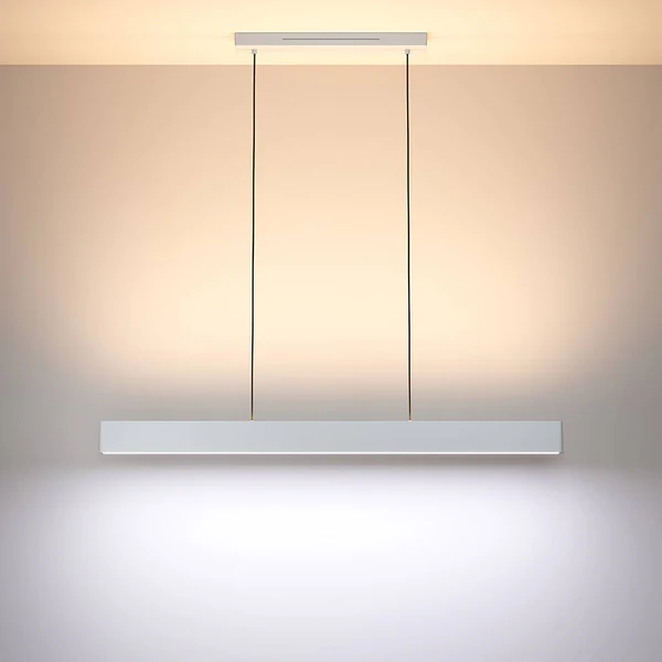 LED-Pendelleuchte Andreas-Z - Polycarbonat / Stahl - 2-flammig - Weiß - Image 4