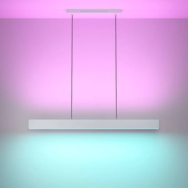 LED-Pendelleuchte Andreas-Z - Polycarbonat / Stahl - 2-flammig - Weiß - Image 5