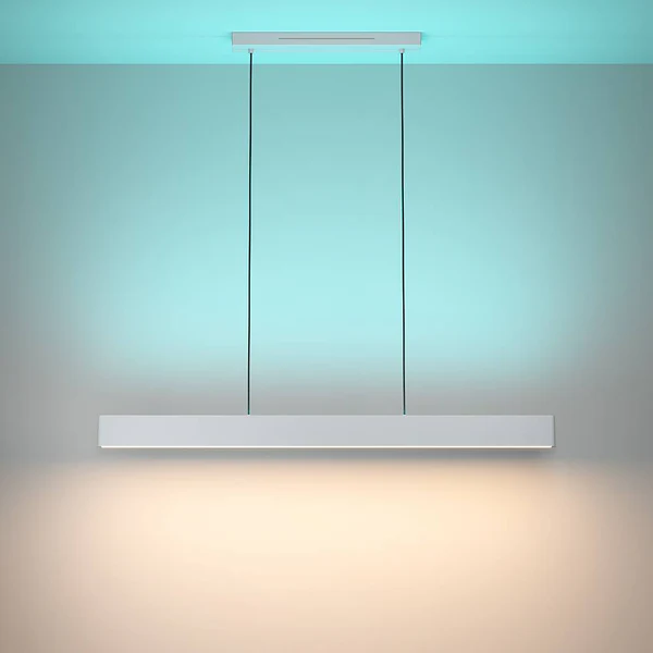 LED-Pendelleuchte Andreas-Z - Polycarbonat / Stahl - 2-flammig - Weiß - Image 6