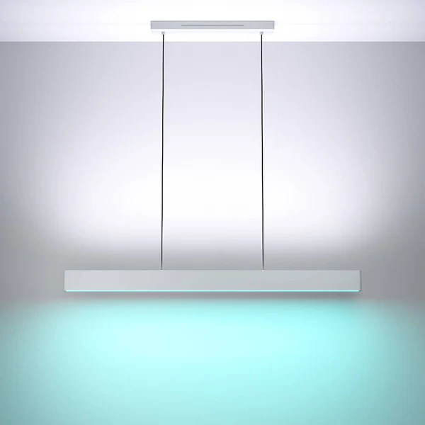 LED-Pendelleuchte Andreas-Z - Polycarbonat / Stahl - 2-flammig - Weiß - Image 7