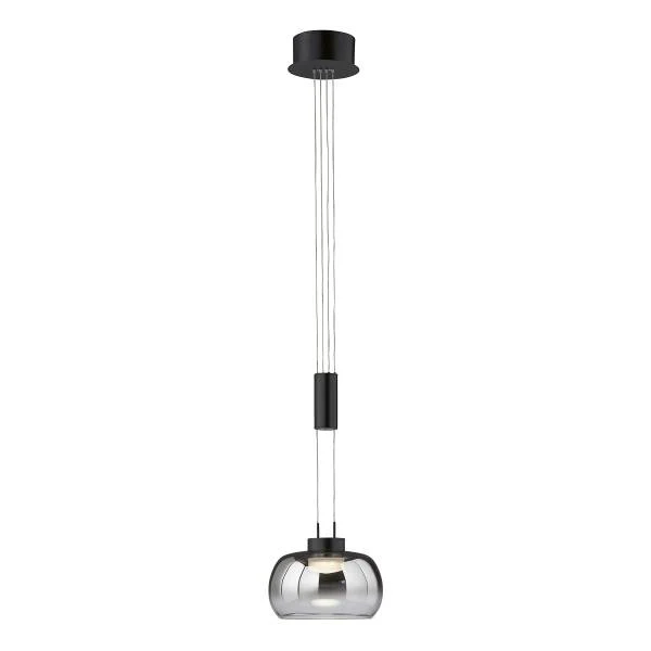 LED-Pendelleuchte Arosa - Eisen / Rauchglas - Rauchschwarz - Flammenanzahl: 1 - Image 3