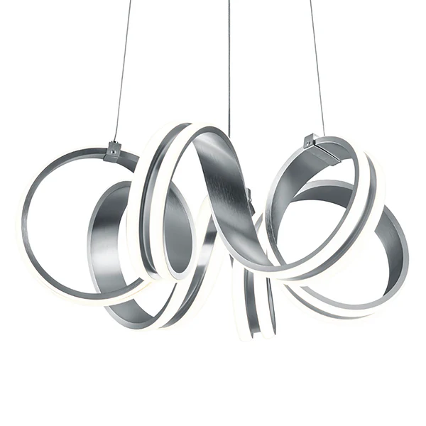 LED-Pendelleuchte Carrera - Kunststoff / Aluminium - 1-flammig - Silber