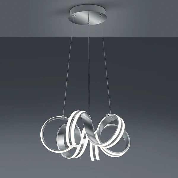 LED-Pendelleuchte Carrera - Kunststoff / Aluminium - 1-flammig - Silber - Image 2
