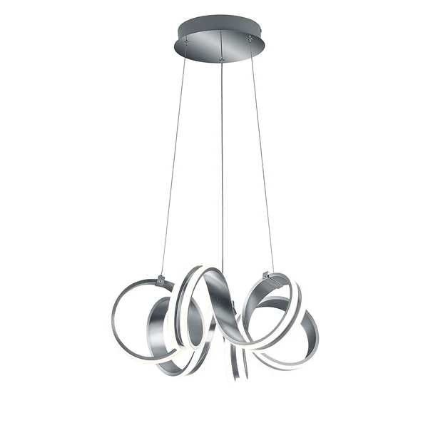 LED-Pendelleuchte Carrera - Kunststoff / Aluminium - 1-flammig - Silber - Image 3
