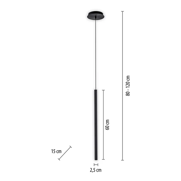 LED-Pendelleuchte Flute Typ A - Aluminium / Eisen - 1-flammig - Schwarz - Image 11