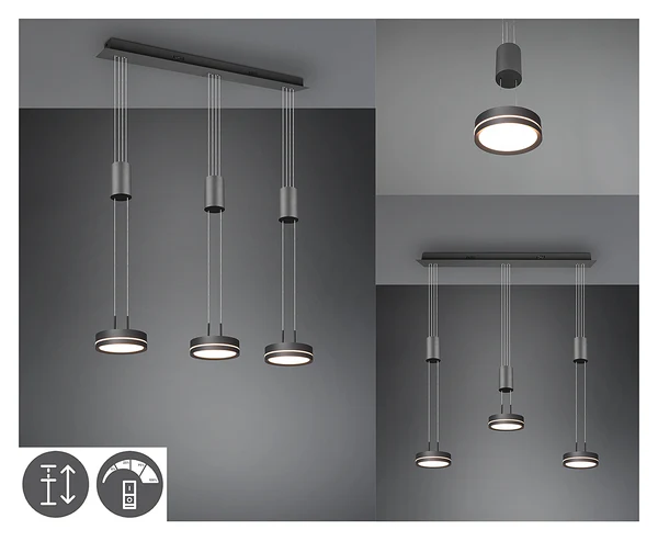 LED-Pendelleuchte Franklin - Aluminium - Flammenanzahl: 3 - Image 12