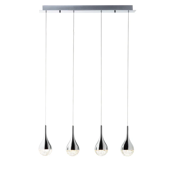 LED-Pendelleuchte Frizzante - Glas / Stahl - Flammenanzahl: 4 - Image 2