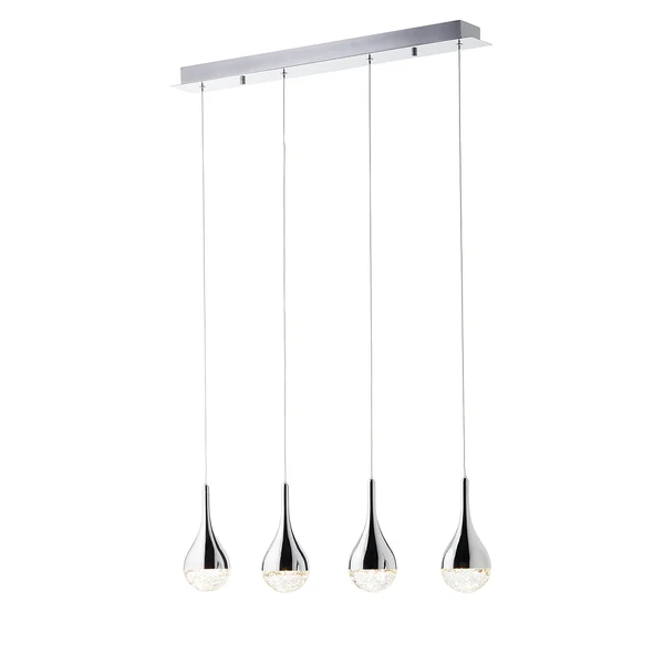 LED-Pendelleuchte Frizzante - Glas / Stahl - Flammenanzahl: 4 - Image 4