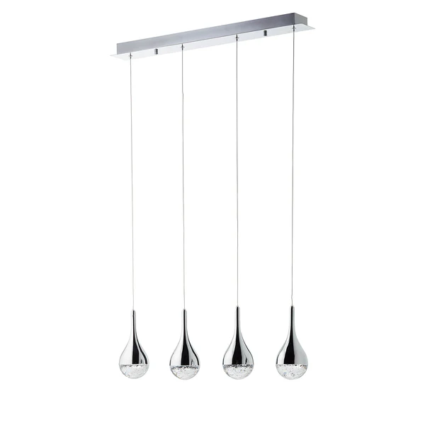 LED-Pendelleuchte Frizzante - Glas / Stahl - Flammenanzahl: 4 - Image 5