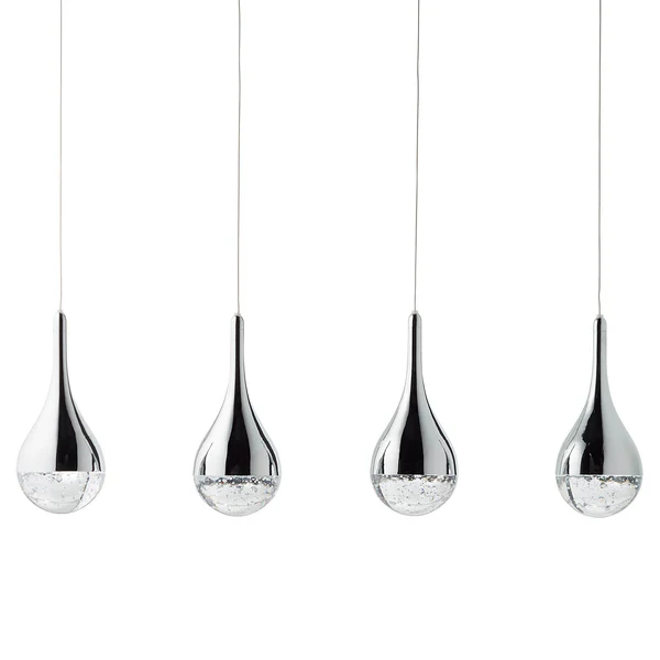 LED-Pendelleuchte Frizzante - Glas / Stahl - Flammenanzahl: 4 - Image 6