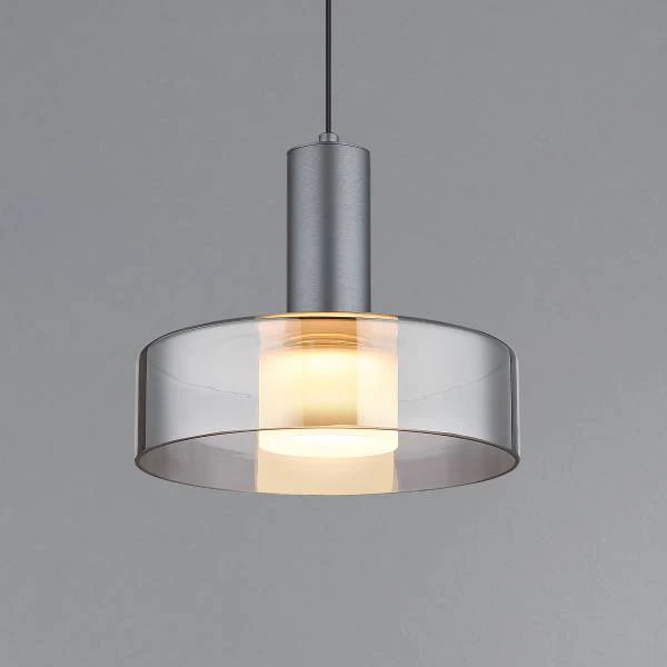 LED-Pendelleuchte Grant - Rauchglas / Aluminium - Flammenanzahl: 1