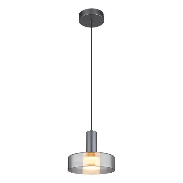 LED-Pendelleuchte Grant - Rauchglas / Aluminium - Flammenanzahl: 1 - Image 3
