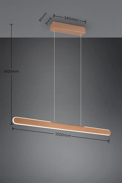 LED-Pendelleuchte Helios - Eisen - 1-flammig - Braun - Breite: 100 cm - Image 12
