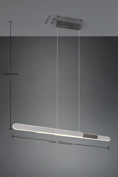 LED-Pendelleuchte Helios - Eisen - 1-flammig - Silber - Breite: 130 cm - Image 22