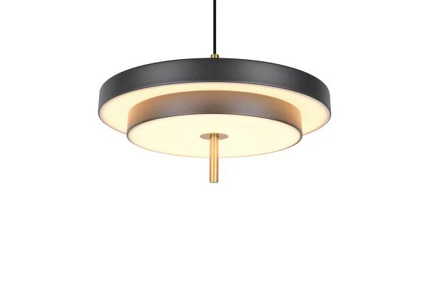 LED-Pendelleuchte Keaton - Polycarbonat / Eisen - 1-flammig - Schwarz - Durchmesser: 40 cm - Image 5