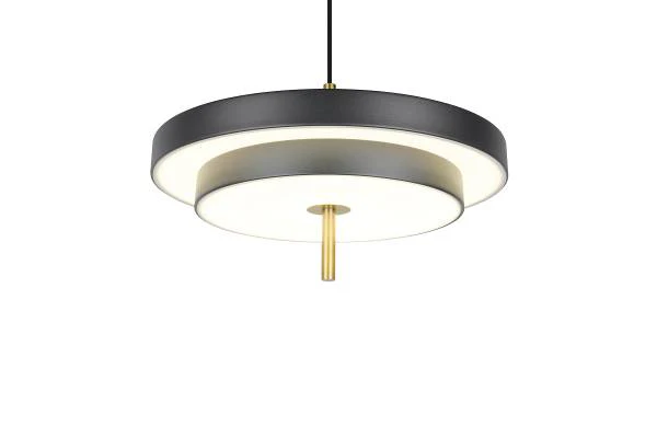 LED-Pendelleuchte Keaton - Polycarbonat / Eisen - 1-flammig - Schwarz - Durchmesser: 40 cm - Image 6