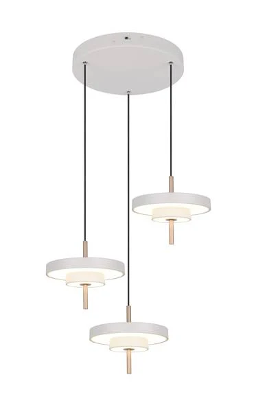 LED-Pendelleuchte Keaton rund - Polycarbonat / Eisen - 3-flammig - Grau - Image 3