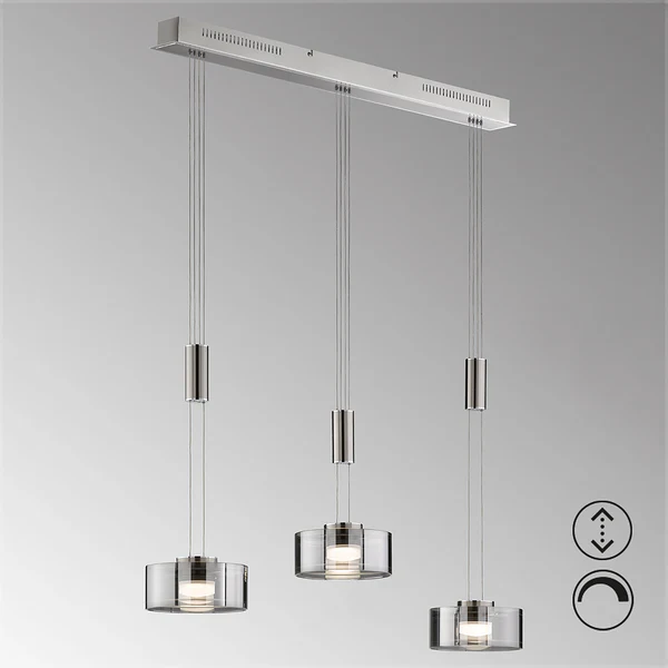 LED-Pendelleuchte Lavin - Eisen - Nickel - 3-flammig - Flammenanzahl: 3 - Image 2