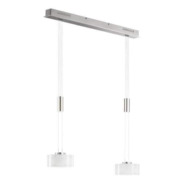 LED-Pendelleuchte Lavin - Eisen / Opalglas - Weiß / Nickel - Flammenanzahl: 2 - Image 3