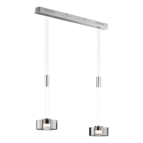LED-Pendelleuchte Lavin - Eisen / Rauchglas - Matt Nickel - Flammenanzahl: 2 - Image 3