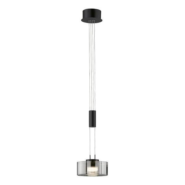 LED-Pendelleuchte Lavin - Eisen / Rauchglas - Schwarz - Flammenanzahl: 1 - Image 3