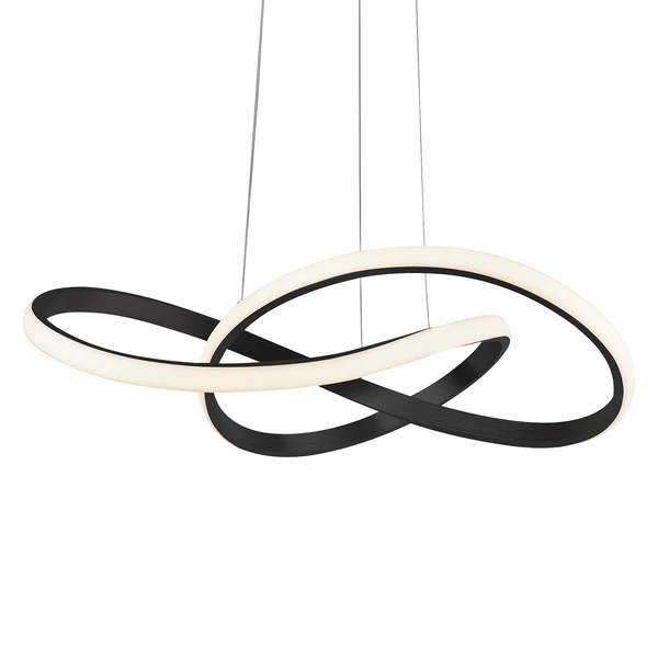 LED-Pendelleuchte Maria - Kunststoff / Eisen; Aluminium - 1-flammig - Schwarz