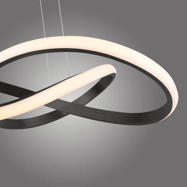 LED-Pendelleuchte Maria - Kunststoff / Eisen; Aluminium - 1-flammig - Schwarz - Image 4