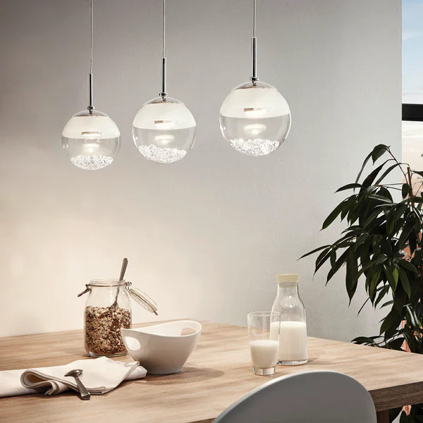 LED-Pendelleuchte Montefio III - Kristallglas / Stahl - 3-flammig - Image 2