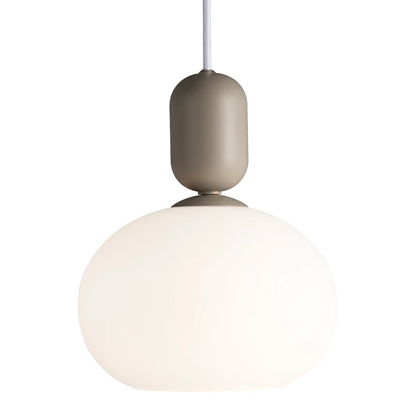 LED-Pendelleuchte Notti - Stahl / Opalglas - 1-flammig - Grau - Grau