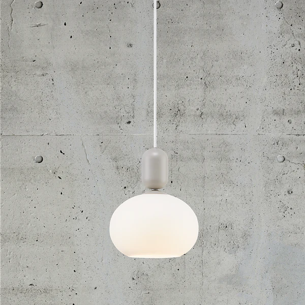 LED-Pendelleuchte Notti - Stahl / Opalglas - 1-flammig - Grau - Grau - Image 3