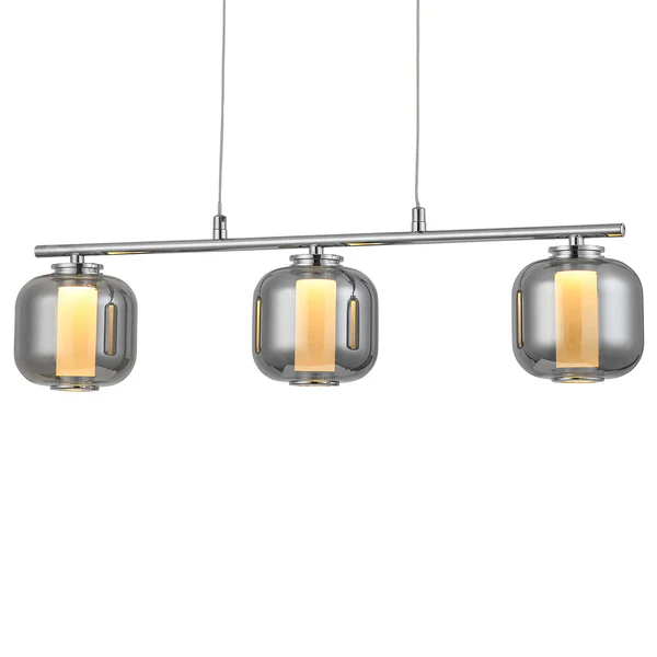LED-Pendelleuchte Rafa III - Acrylglas / Edelstahl - 3-flammig