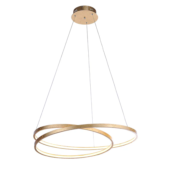 LED-Pendelleuchte Roman Circle - Stahl - 1-flammig - Gold - Durchmesser: 55 cm