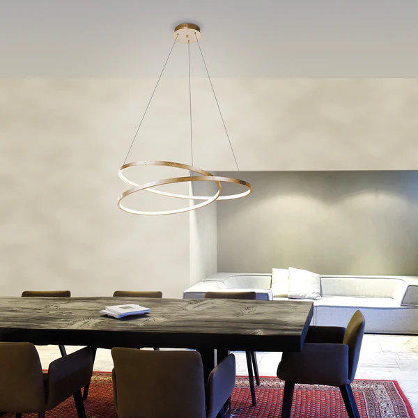 LED-Pendelleuchte Roman Circle - Stahl - 1-flammig - Gold - Durchmesser: 55 cm - Image 2