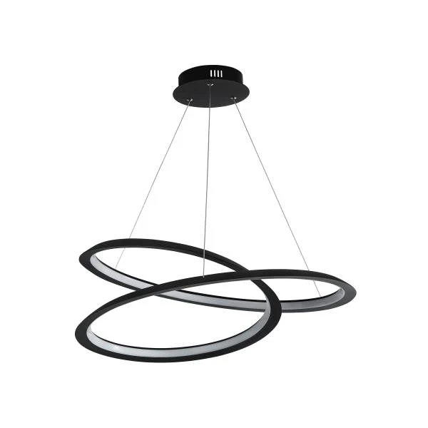 LED Pendelleuchte Swirl - Schwarz - Aluminium - Stahl - Silikon - 60 x 19 x 61 cm - Image 2