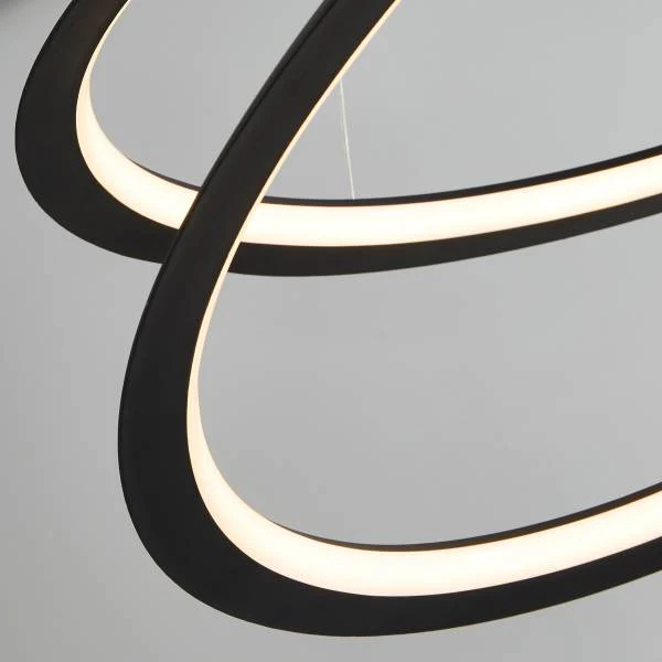 LED Pendelleuchte Swirl - Schwarz - Aluminium - Stahl - Silikon - 60 x 19 x 61 cm - Image 3