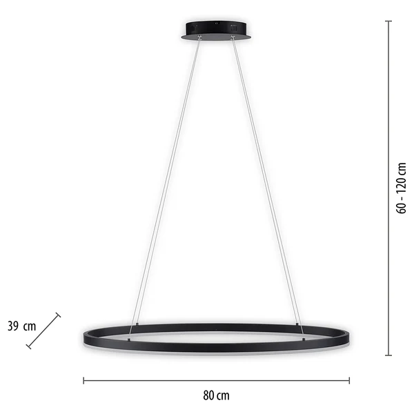 LED-Pendelleuchte Titus - Kunststoff / Aluminium - 1-flammig - Breite: 80 cm - Image 11
