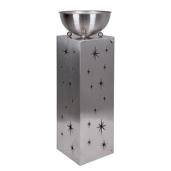 LED-Pflanzsäule Sterne - Edelstahl - Silber