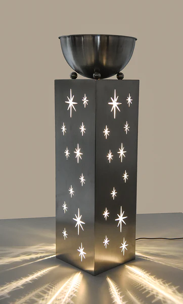 LED-Pflanzsäule Sterne - Edelstahl - Silber - Image 2