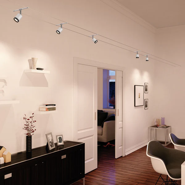 LED-Seilsystem Tube - Chrom - 5-flammig - Image 2