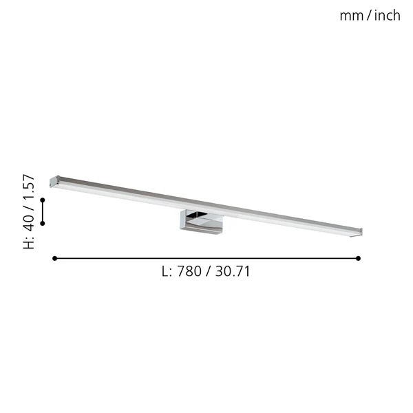 LED-Spiegelleuchte Pandella - Kunststoff / Stahl - 1-flammig - Breite: 78 cm - Image 3