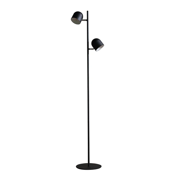 LED-Stehleuchte Jon - Eisen - 2-flammig - Schwarz