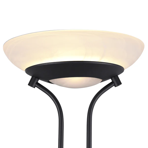 LED-Stehleuchte Orson - Glas / Aluminium - 2-flammig - Schwarz - Image 3