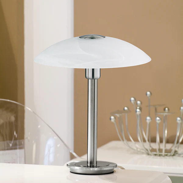 LED-Tischleuchte Enova - Milchglas / Eisen - 1-flammig - Silber - Image 3