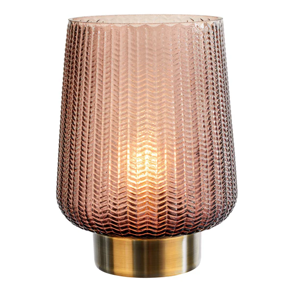 LED-Tischleuchte Fancy Glamour - Klarglas / Messing - 1-flammig